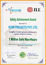 1000,000 Safe man hours certificate presented by 